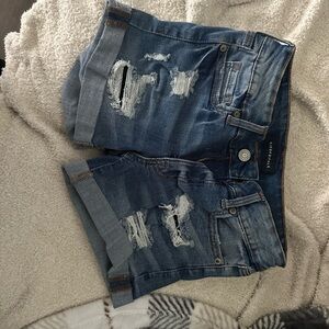 Aeropostale Blue Ripped Denim Shorts